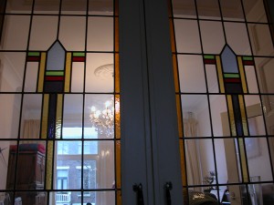 glas in lood schuifdeuren, ontwerp Veronica Huisintveld