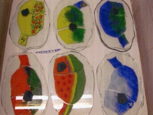 tropische vissen: glaskunst glas fusing, ontwerp Gaby Bovelander